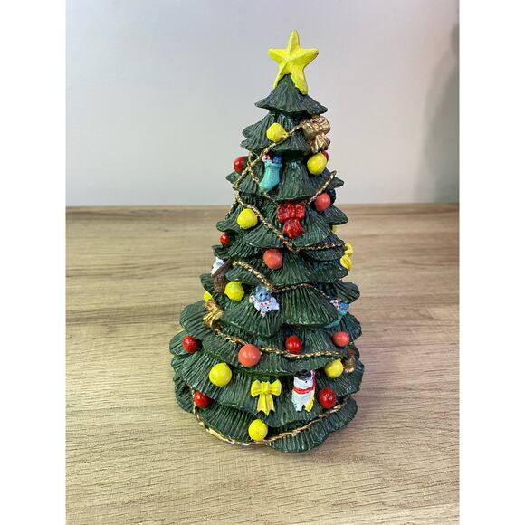 Vintage  8 inch Resin Hand Painted Christmas Tree Hollidays Decoration - Picture 4 of 10